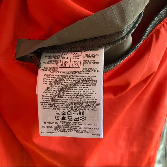 Brooks Brothers Water Repellent Windbreaker Size XXL Olive Green Hooded Jacket - Picture 11 of 14